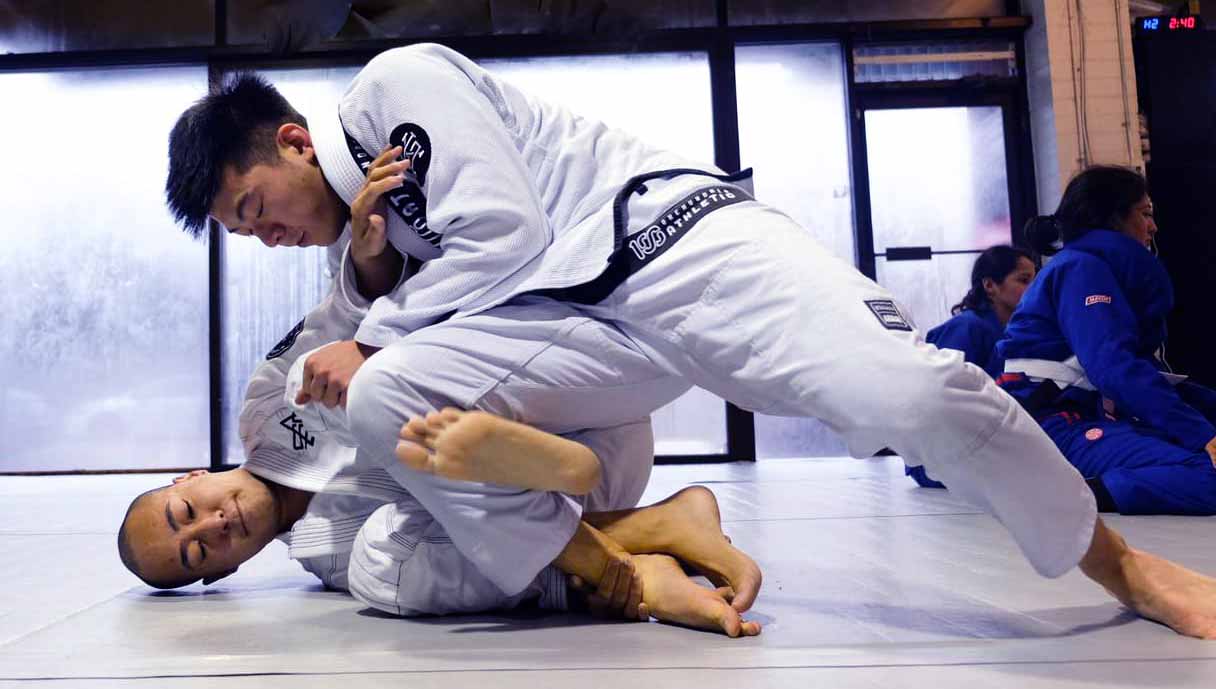 Training at BJJ class in Vancouver British Columbia